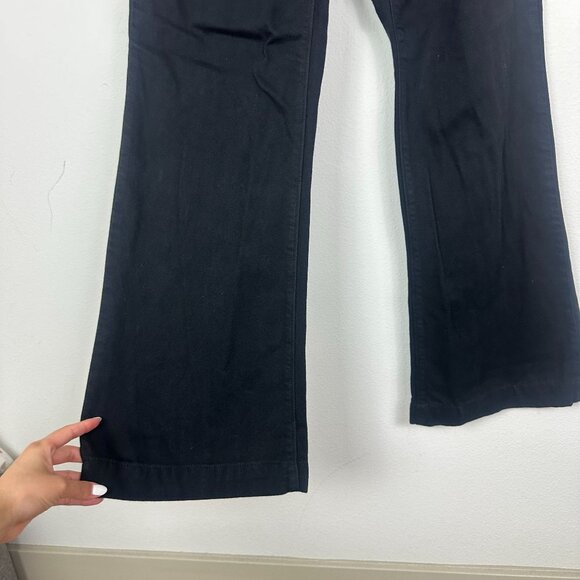 Paige High Rise Wide Leg Trouser Pants 26 Minimalist Contemporary Office Basic - Picture 6 of 9